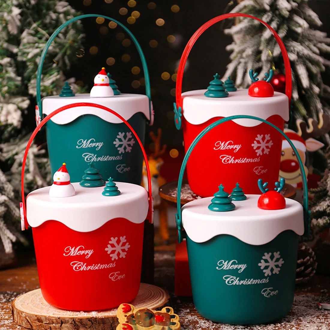 Christmas Nordic Kawaii Apple Box Christmas Fruit Gift Box Desk Accessories Home Decor Accessories Living Room Candy Storage