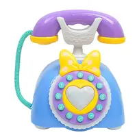 Plastic Electronic Vintage Telephone Landline Kids Pretend Play Early Educational Toy Birthday Gift 1