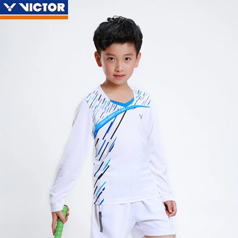 Victor Autumn and Winter Badminton Clothing Children's Long Sleeve Top Sportswear Student Table Tennis Clothing