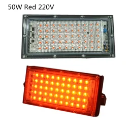 Advanced LED Iodine Tungsten Lamp 50W RGB Multi - Color Warm White Outdoor Floodlight Spotlight - 50 - 55W (Red)