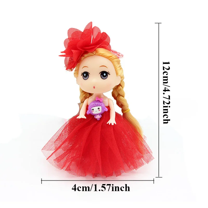1PC Cute Confused Wedding Dress Doll Mini Princess Dolls for Girls Princess Toy Dolls for Dollhouse Key Pendant Christmas Gifts