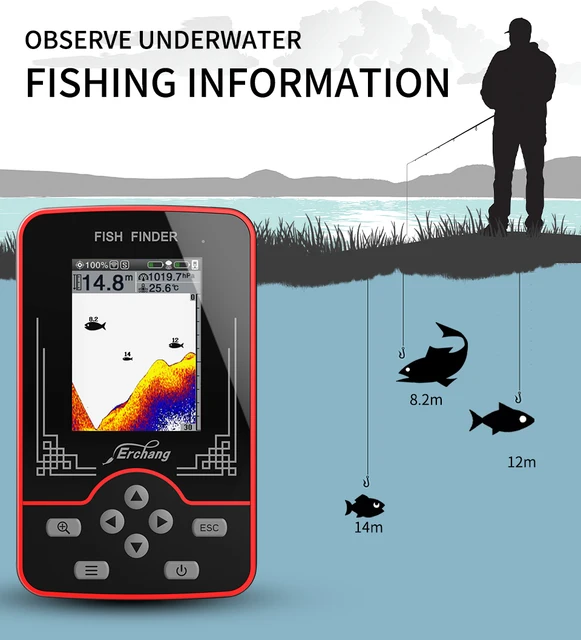 Erchang F13 ワイヤレスサウンダー魚群探知機充電式 100 メートルの 