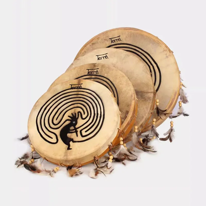 Goatskin Shaman Drum Sound Therapy Hand Drum Yoga Meditation Healing Percussion Musical Instrument Professional Frame Drums
