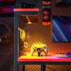 Gaming Desk with LED Lights, 44 Inch PC Gamer Desk for Small Spaces, Computer Desk with Reversible Storage Shelves 5
