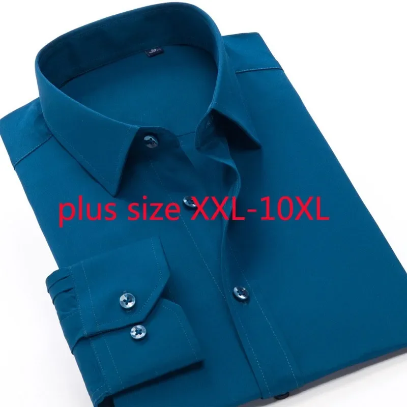 

New Arrival Super Large Spring And Autumn Long Sleeve Smart Casual Dress Shirts Single Breasted Fashion Plus Size 2XL-9XL 10XL