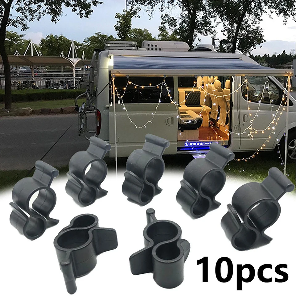Gorgeri - Gancio per tenda da sole, 10 ganci per tenda portatile, appendiabiti, per appendere vestiti, durevole, facili da installare, per roulotte