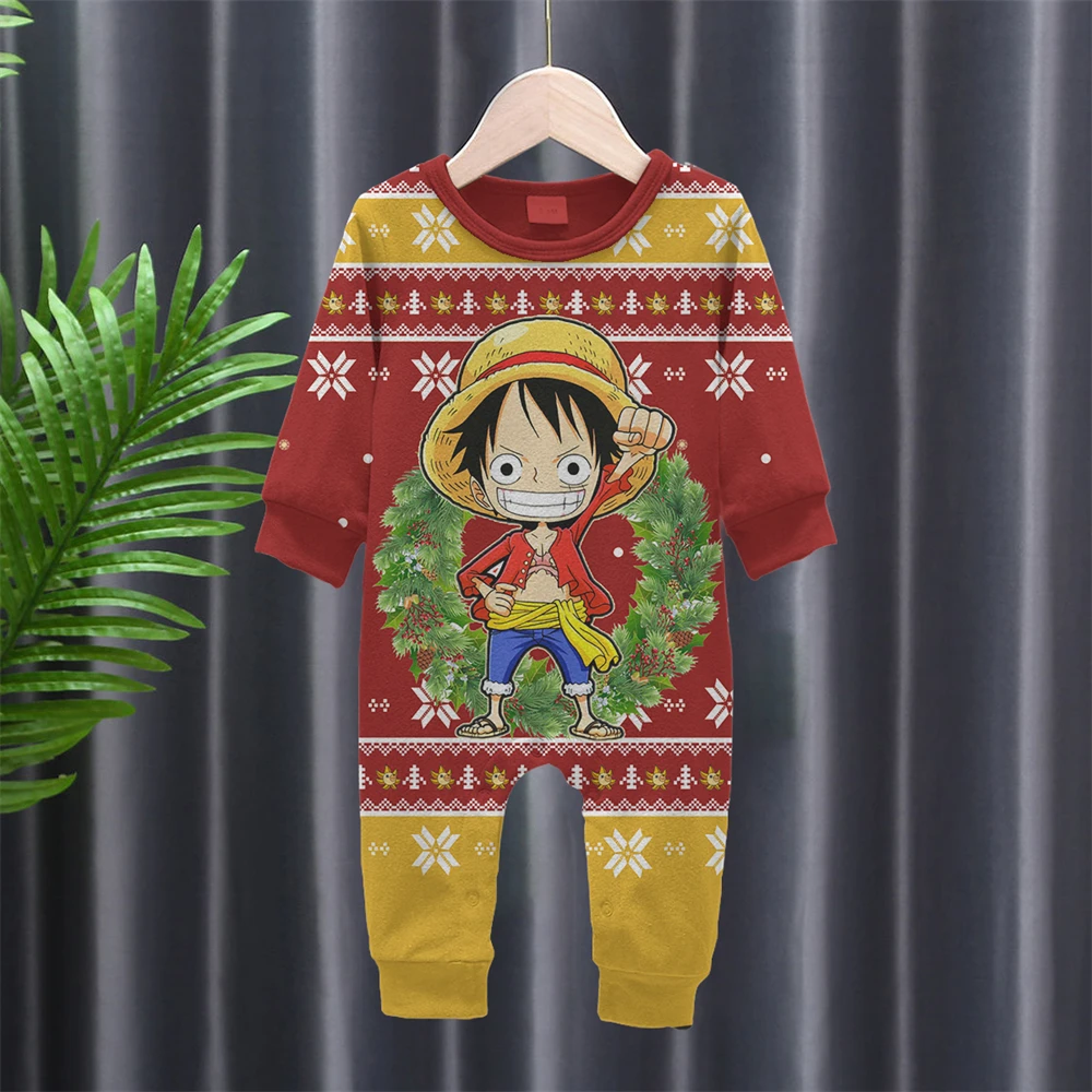 Pirate King Japanese Anime One-Piece Clothes Baby Girls' Clothes 3M-4T Children Clothes Crawling Clothes Toddler Clothes Romper