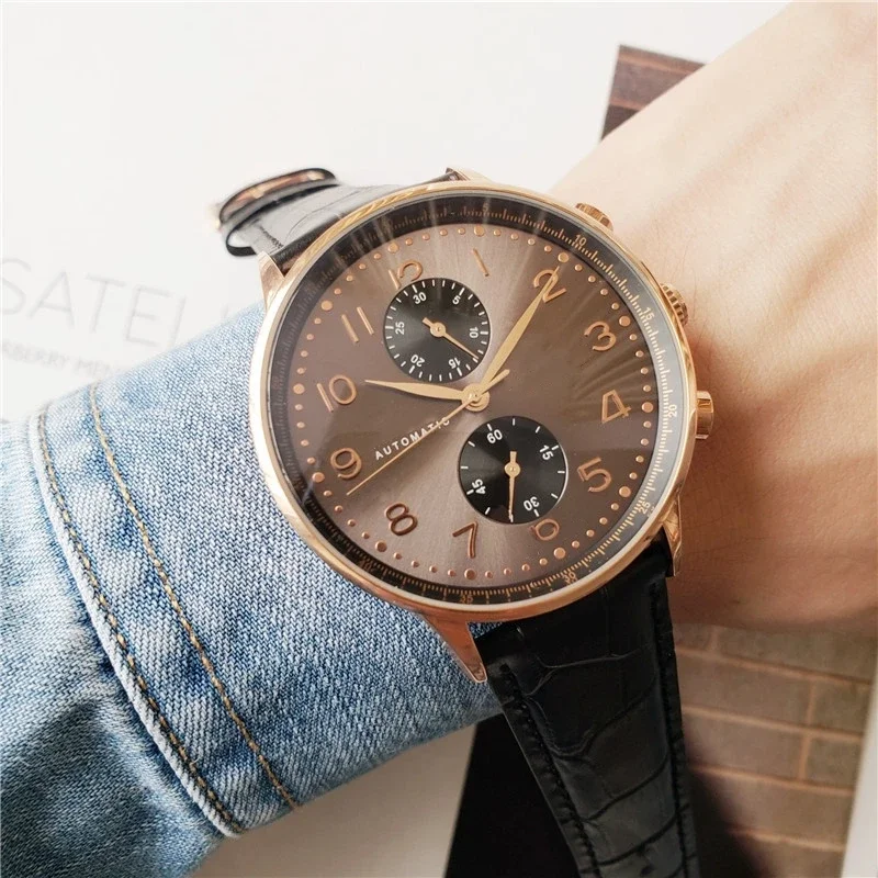

2024 Men's Top Luxury 44mm Automatic Machinery Military Multi-functional Belt Brand Watch