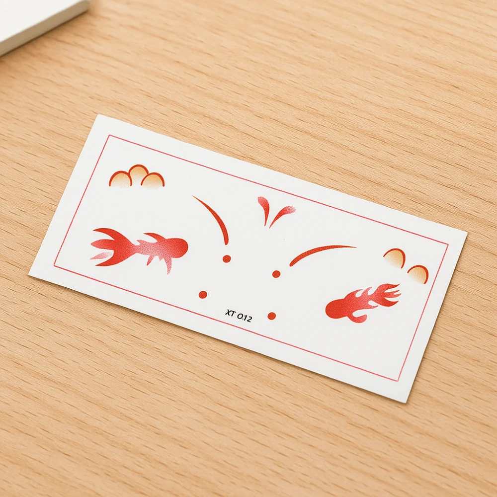 Waterproof New Year Makeup Stickers Long Lasting Cartoon New Year Face Tattoo Body Art Cute Cheek Temporary Tattoo