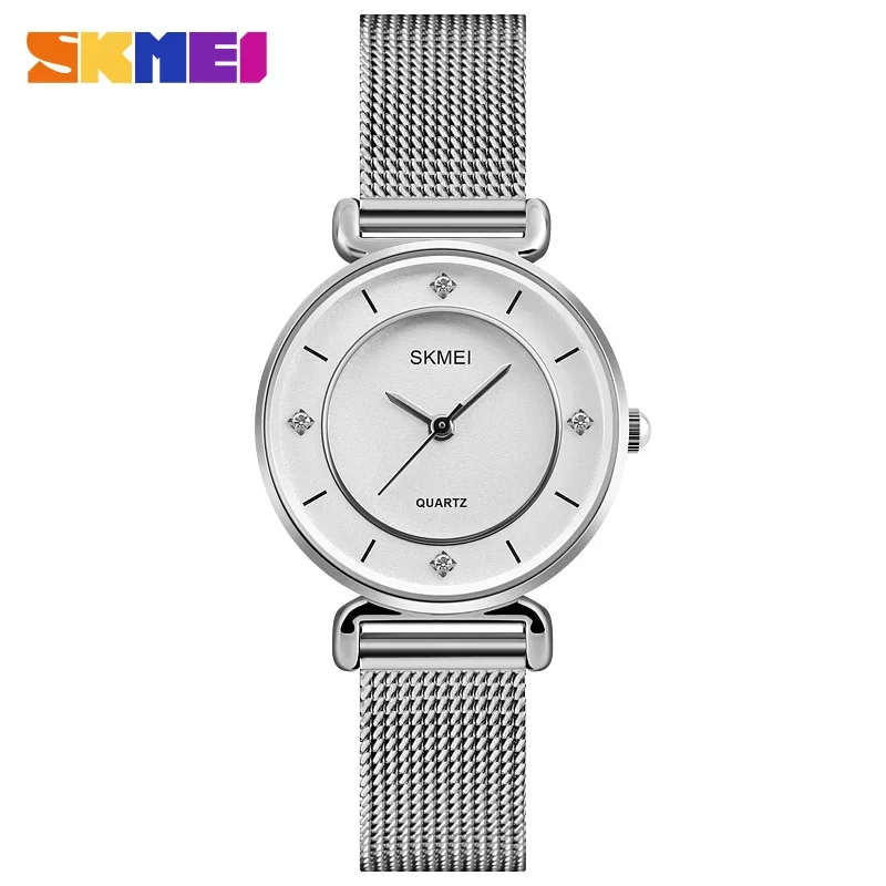 SKMEI 1330 Luxury Waterproof Quartz Watch for Women Stainless Steel Girl Womens Wristwatches Clock Ladies Female Reloj Mujer