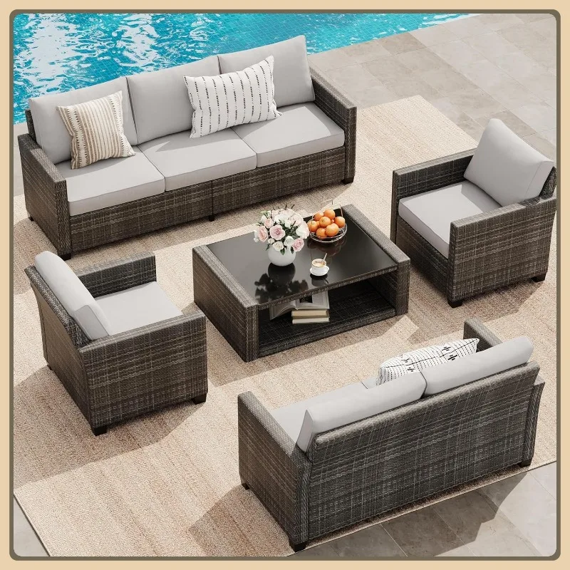 8-Piece Rattan Outdoor Patio Set 1