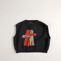 Gilet tricoté pour enfants, pull sans manches, mignon, dessin animé, doux, ample, vêtements d'extérieur, automne 2025 3