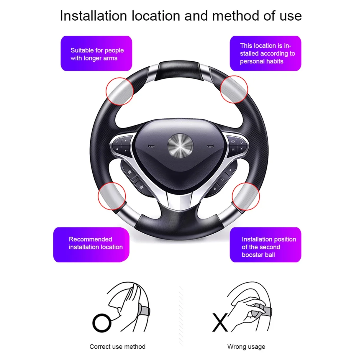 Universal Steering Wheel Power Handle Spinner Knob