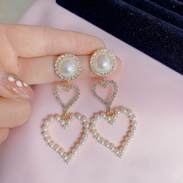  6 Pairs Valentines Day Earrings Heart Hoops Dangle Earrings Bow  Artificial Pearl Earrings Love Earrings Love Crystal Earrings for Women  Girls (Exquisite Style): Clothing, Shoes & Jewelry