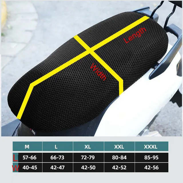 Funda De Asiento Para Moto Universal - Cubierta Antideslizante Y Transpirable, Diseño 3D De Panal