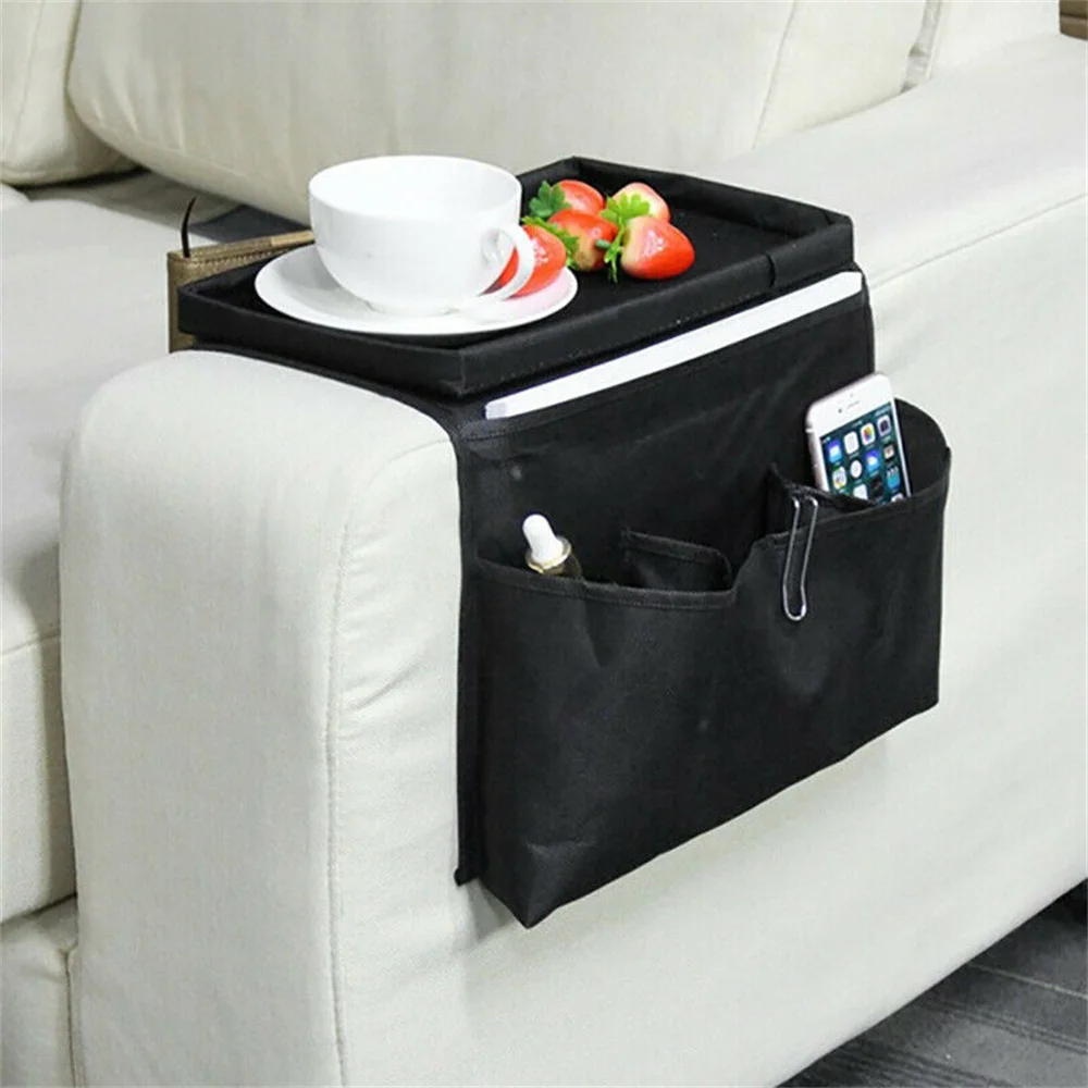 Non-Slip Sofa Armrest Organizer with Cup Holder Tray, Chair Arm