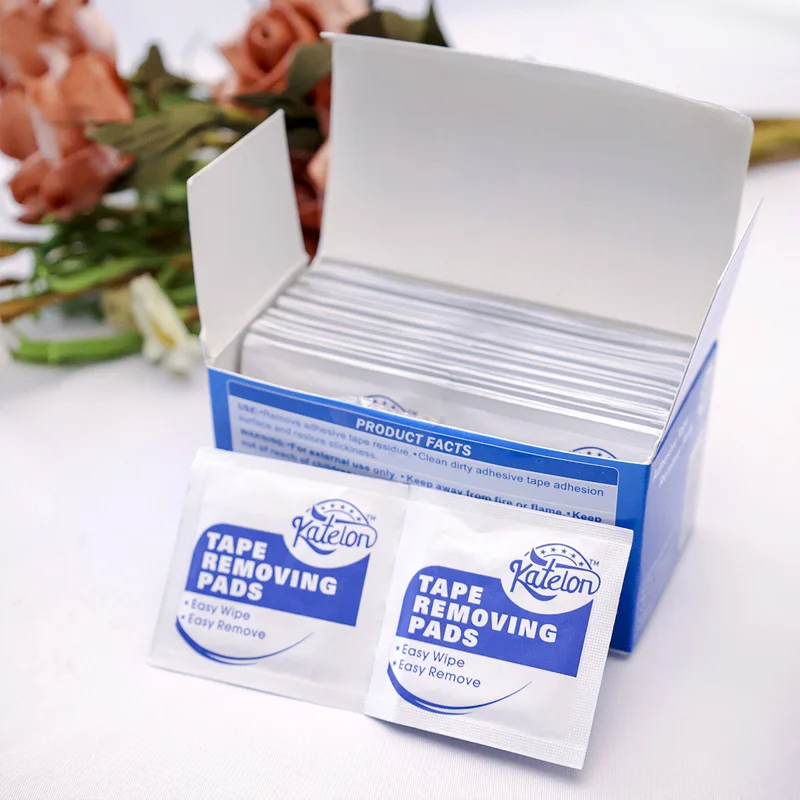 Wig Glue Remover Wipes 30Pcs 40Pcs 60pcs for Tape In Hair Extension Adhesive Cleaner Pads for Removal Hair System Tape And Gl