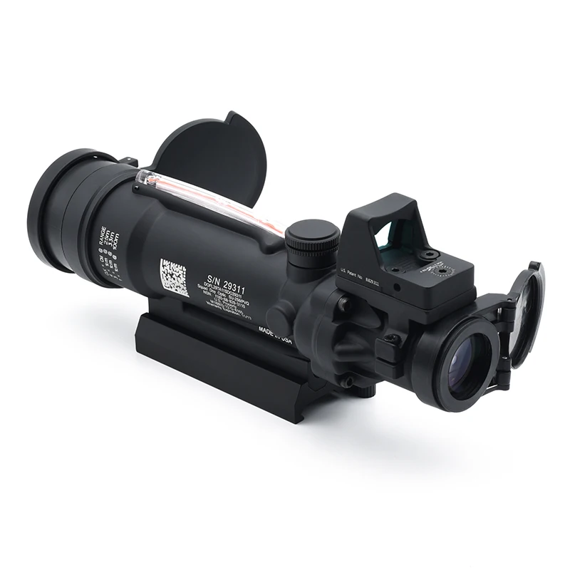 Tactical TA11 3.5X35 real red fiber optic illuminated glass riflescope with red dot sight red dot sight rifle scope