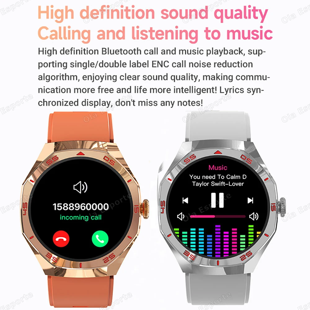 New Smartwatch 1.46" AMOLED Screen GPS Track Smart Watch Waterproof Bluetooth Call Health Monitor Sports Men Women Holiday Gifts