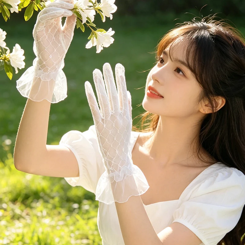 새로운 신부 웨딩 장갑 레이스 장갑 화이트 핑거드 블랙 퍼포먼스 로리타 슬리브..