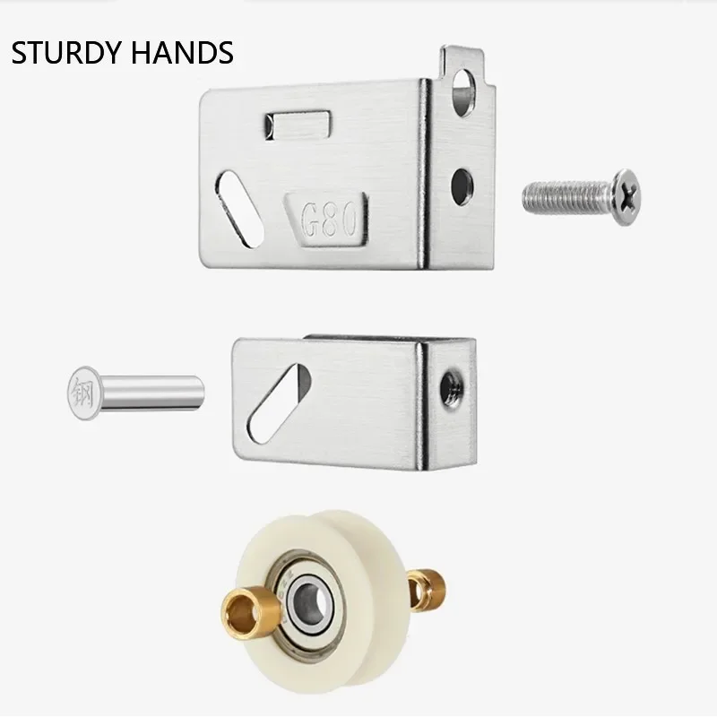 80 Type Stainless Steel Double Copper Wheel Door and Window Pulley Furniture Bearing Roller Kitchen Door Pulley Home Hardware