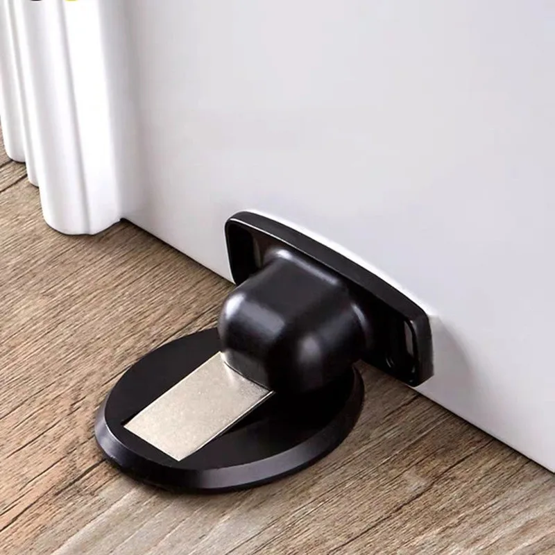 Magnetic Door Stopper Magnetic Door Holder Stopper Invisible Doorstop Wall Floor Mount Safety Catch Stainless Steel Door Suction Bedroom Supplies