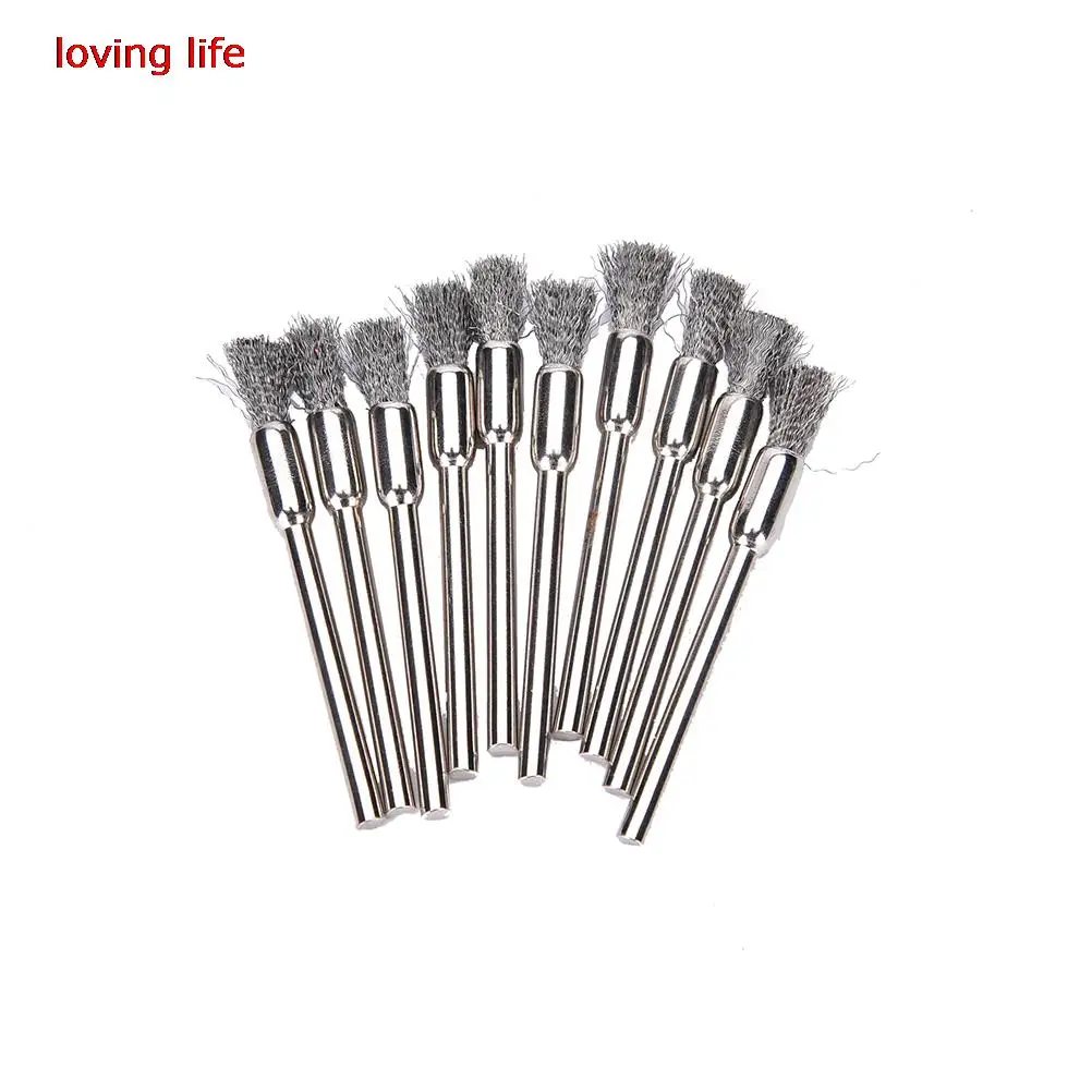 Wire Brush 10Pcs 3x5mm Steel For Mini Drill Dremel Tools Polishing Dremel Accessories Rotary Tool