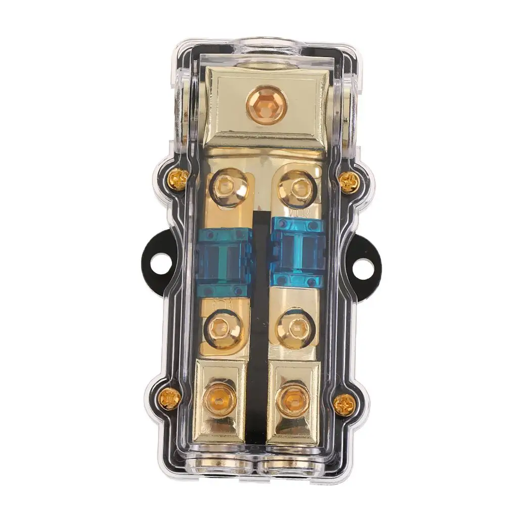 Power Distribution Block Fuse Holder Fuse Box Holder Car Audio Fuse Holder Distribution Block 3 In 2 Out Circuit Protector Fused Distribution Block for protecting car's audio system