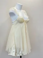 Pyjama Sexy en dentelle à volants pour femmes, avec coussin de poitrine, bretelles, robe de nuit, Lingerie, nouvelle collection 2023 3