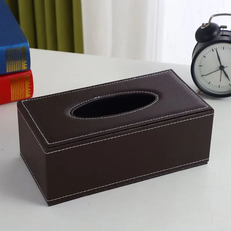 Leather Paper Drawer Living Room Household Tissue Box Creative PU Napkin Paper Box Car Mounted Tissue Box storage box,drawer organizer