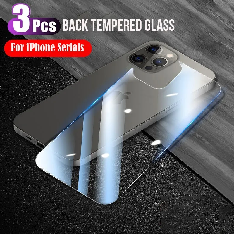 Premium Back Tempered Glass Rear Screen Protector Film (3-Pack)