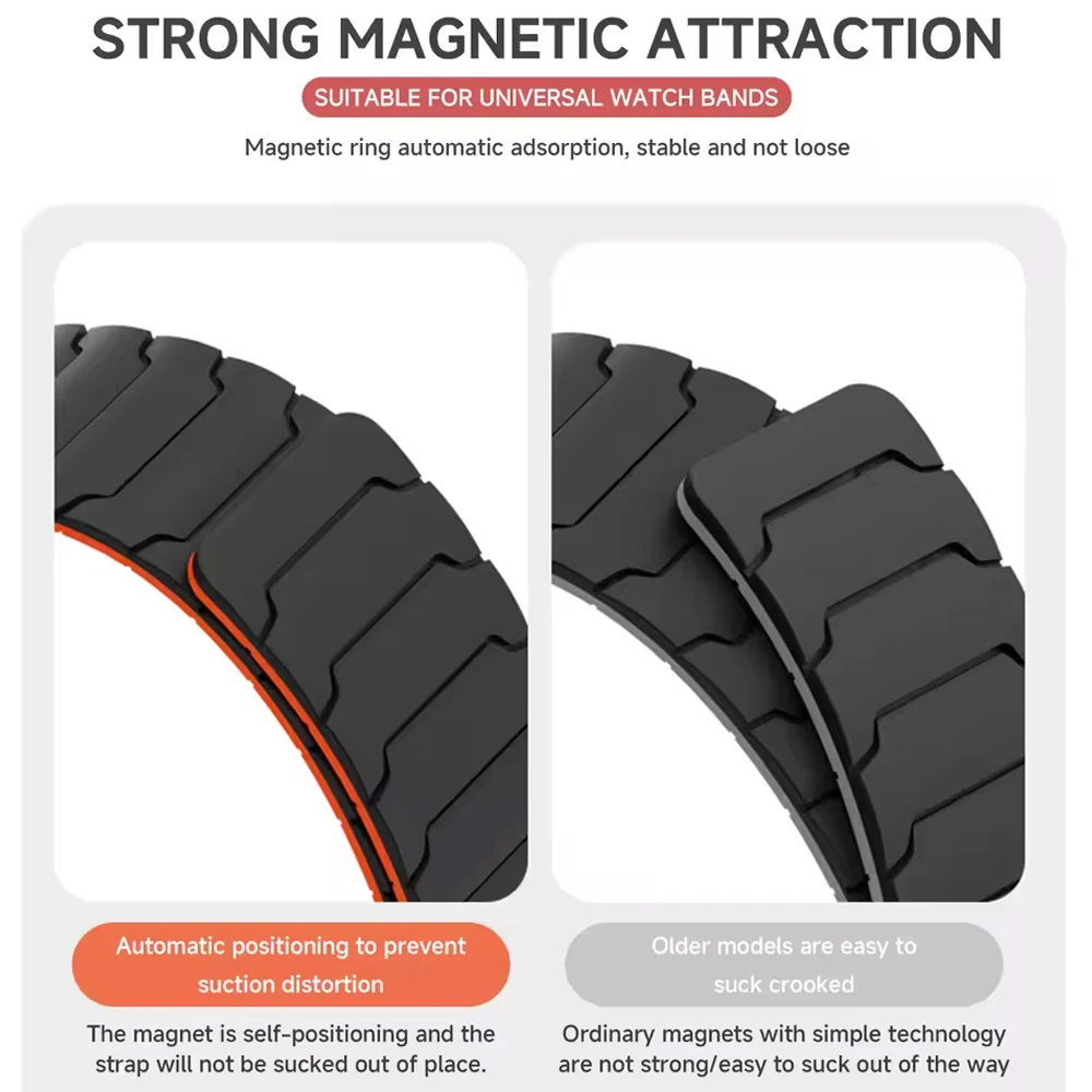Universal Magnetic Silicone Loop Strap - 20mm/22mm Wristband