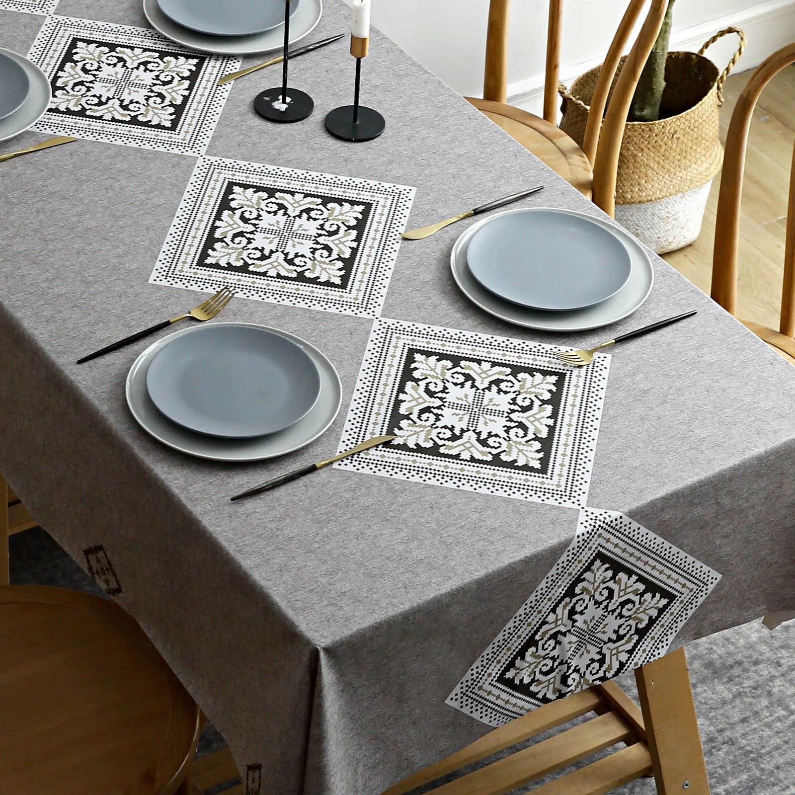 Modern Simple Style Household Anti-fouling Nordic Rectangular Coffee Table Waterproof and Oil-proof Fabric Tablecloth rectangular tablecloth table cloth