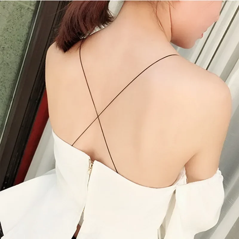 Bra Straps Invisible Bra Straps Buckle Bras Strap Adjustable Ultra Thin Transparent Invisible Metal Buckle Seamless Non-slip High Elastic Reduce Shoulder Pressure