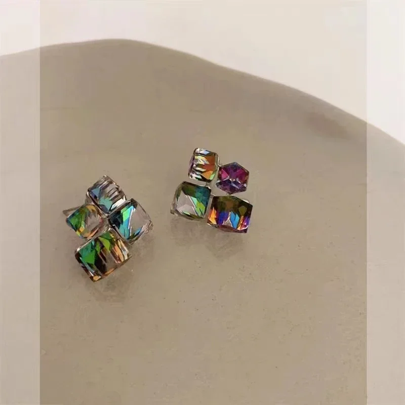 

Original Unique Significance Sweet Cool Style Color Cube Crystal Shiny Aesthetic Sense Popular Styles Ear Pendants