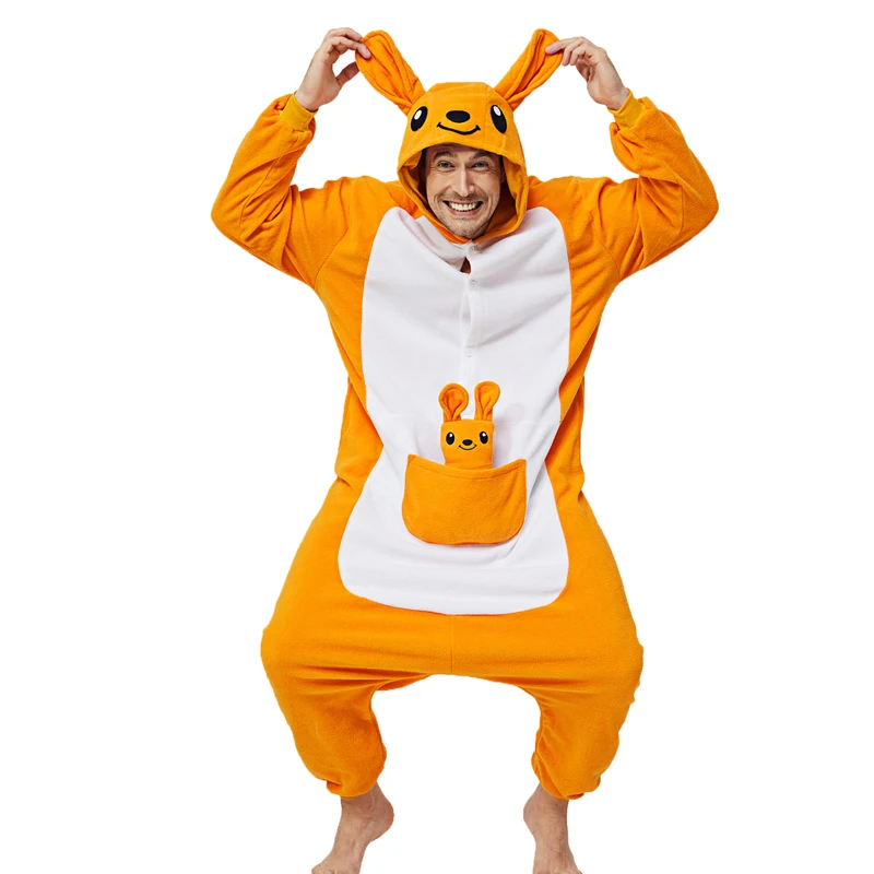 Adult unisex animal costume cosplay game costume kigurumi one piece pajamas halloween christmas party hooded cartoon pajamas