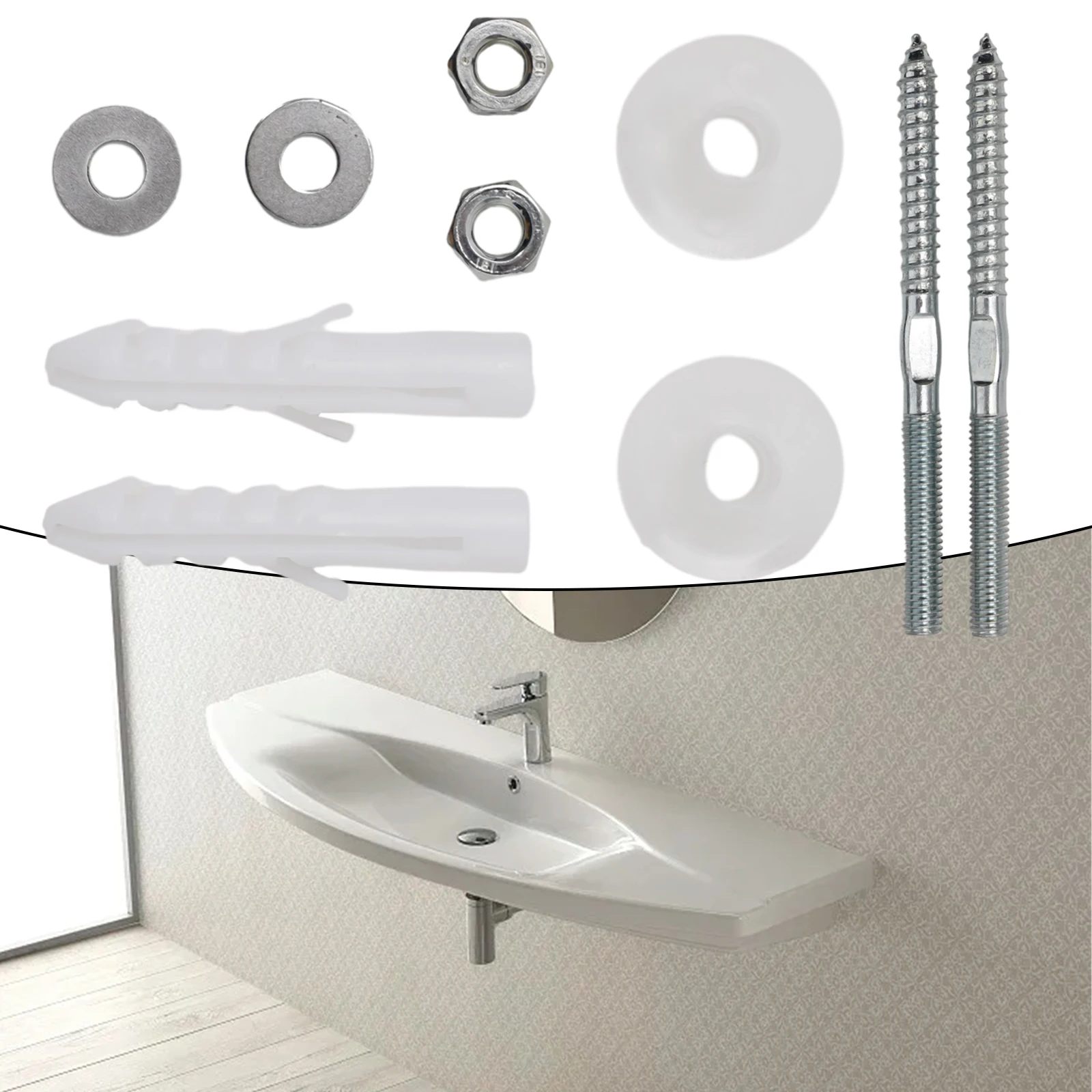 Bathroom Wall Mounted Washbasin Screw Bolts Set Basin Repair Fixings Fitting Screws Washers Bathroom Accessories plumbing tool set
