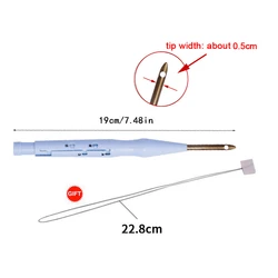 Embroidery Punch Needle Pen for DIY Craft and Sewing Projects (Blue Adjustable)