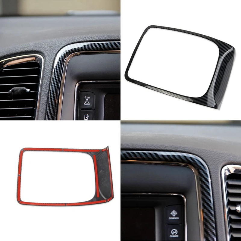 

Car GPS Navigation Panel Frame Cover Trim For Dodge Durango 2014-2020 Accessories Parts ABS Carbon Fiber