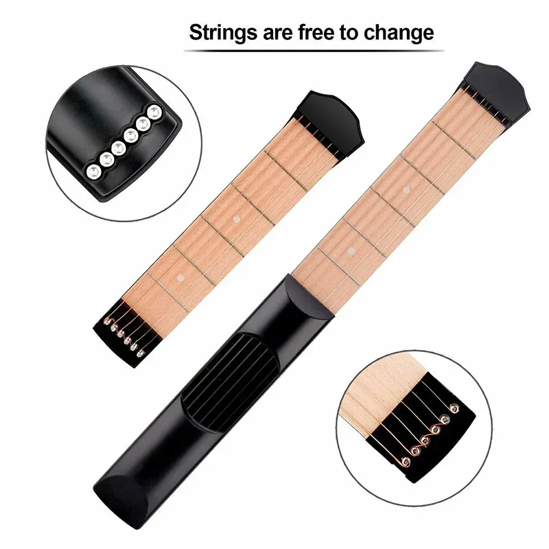 6 Fret Pocket Guitar Bass Travel Gift Mini Guitar Musical Instruments Finger Exerciser Train Practice Tool For Beginners Kids
