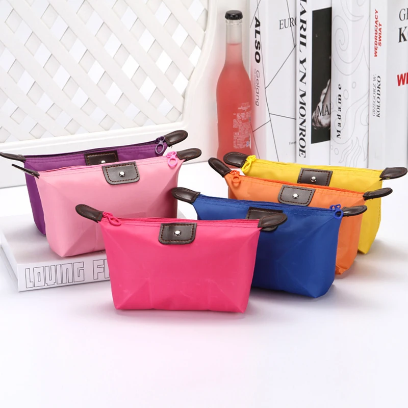 

New Portable Makeup Bag Fashion Simple Solid Color Cosmetic Bag for Women Pouch Toiletry Bag Waterproof Make Up Purses Case