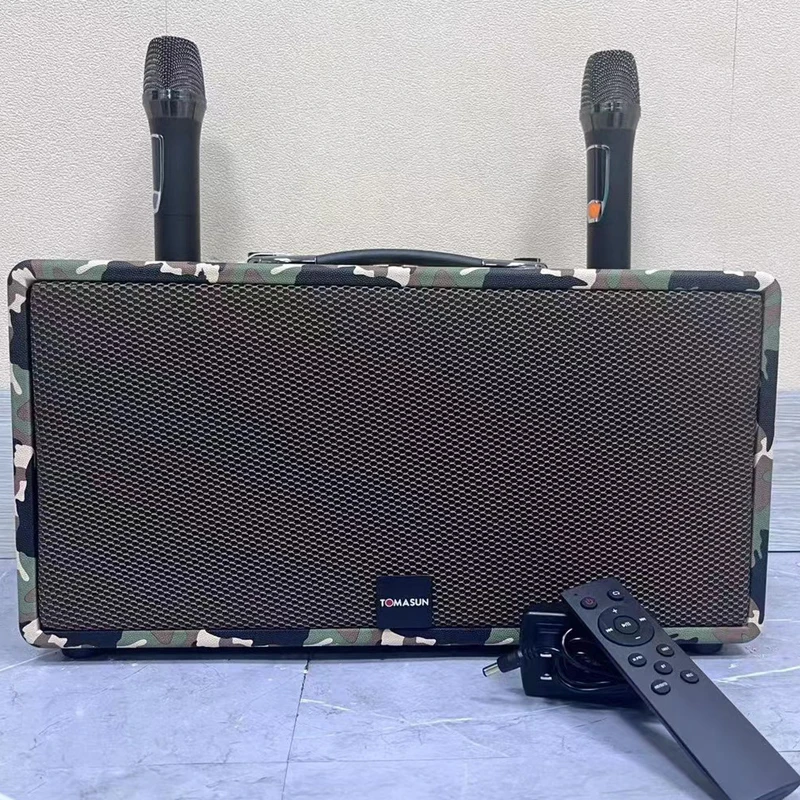 

New DP-S266 Outdoor Portable High Power Subwoofer Home KTV Wireless Bluetooth Speaker with 2 MIC Caixa De Som Bluetooth Soundbar