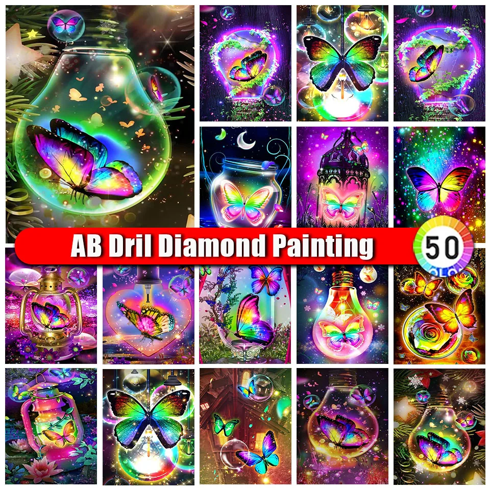 

Сумка на Молнии AB, алмазная вышивка, Бабочка, красочная полноразмерная круглая 5D AB алмазная живопись, животное, мозаика, картина, подарок ручной работы
