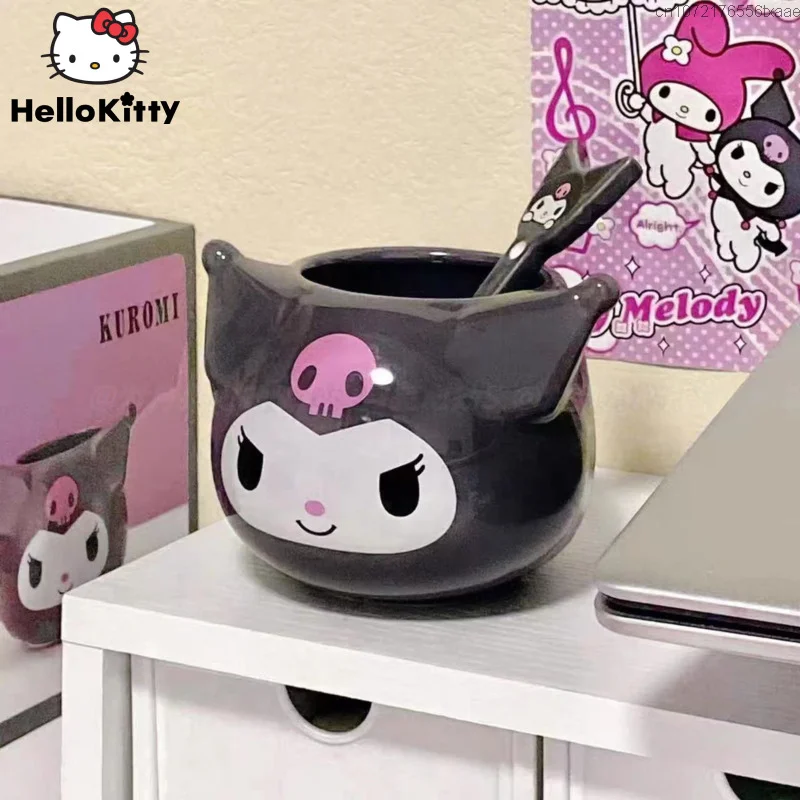 Sanrio Kuromi Cartoon Cute Cup Ceramic Y2k Sweet Girl Mug Women