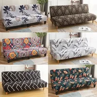 1PC Stretch Futon Cover Armless Sofa Covers Sofa Bed Covers Couch Cover Sofa Slipcover Furniture Protector with Elastic Bottom 1