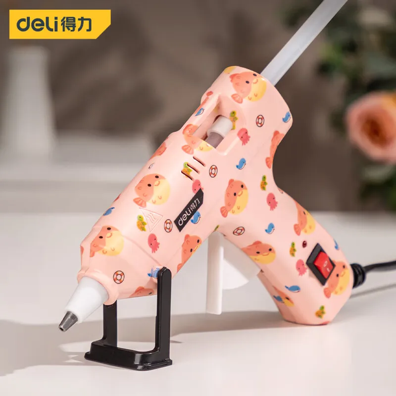 Deli-Mini Hot Melt Glue Gun for Household, Children's Handmade DIY Hot Glue Gun with 7mm Glue Stick, 20W Power Tools