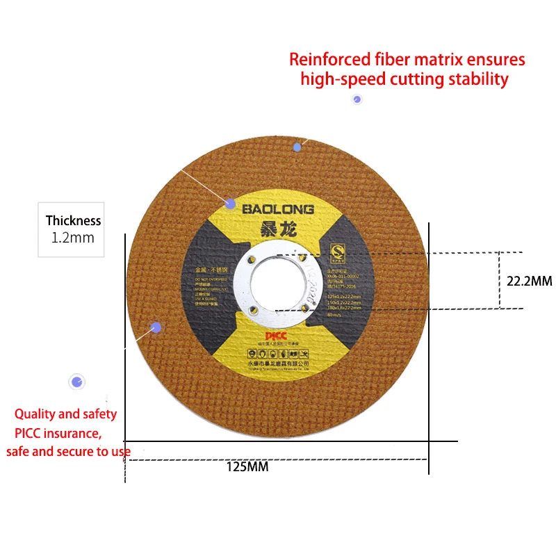 2-50pcs 125mm 5'' metal cutting disc angle grinder stainless steel grinding cutting resin double mesh ultra-thin polishing piece