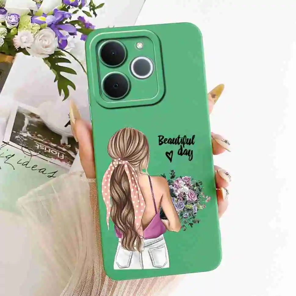 Cat Painted Soft Silicone Phone Case - Stylish Protective Back Cover Shell