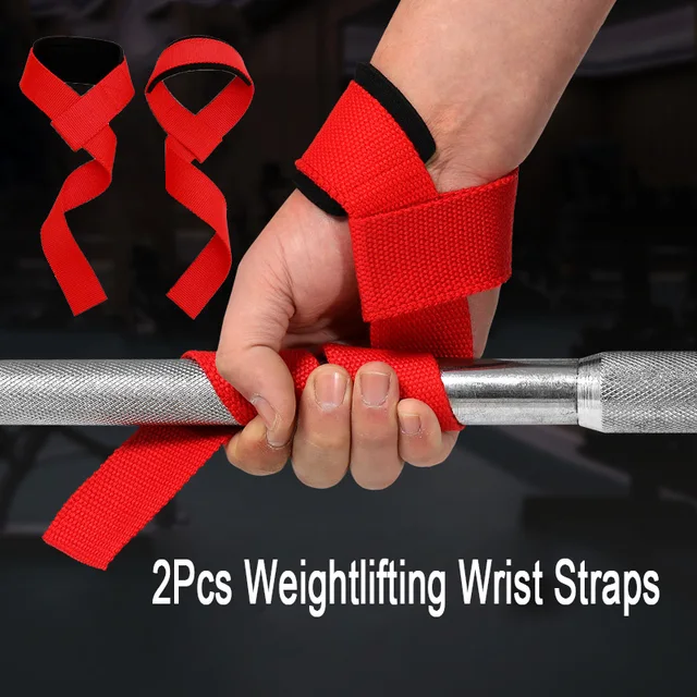 2PCS Weightlifting Straps Anti-Slip Gym Fitness Gloves Lifting Wrist Strap Strength Training Deadlifts Crossfit Hand Grips Wrist 3