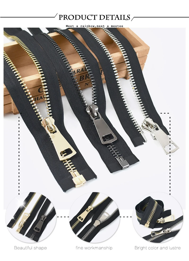 1/2Pc Meetee 10# Metal Large Zippers 70/80/90cm Open-end Zip